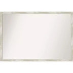 38" x 26" Non-Beveled Crackled Metallic Narrow Wall Mirror - Amanti Art: Modern Rectangle, Polystyrene Frame, Includes Mounting Hardware