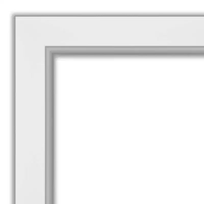 Specchio da parete per bagno in Eva, non smussato, 44" x 33", bianco - Amanti Art: Rettangolare moderno, cornice in polistirolo