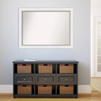 Specchio da parete per bagno in Eva, non smussato, 44" x 33", bianco - Amanti Art: Rettangolare moderno, cornice in polistirolo