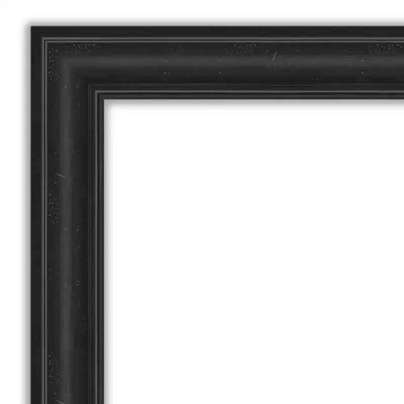 Specchio da parete per bagno nero "Naufragio" senza smusso, 106,7 cm x 76,2 cm - Amanti Art: specchio rettangolare, cornice in polistirene, montaggio a parete