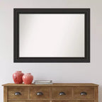 Specchio da parete per bagno nero "Naufragio" senza smusso, 106,7 cm x 76,2 cm - Amanti Art: specchio rettangolare, cornice in polistirene, montaggio a parete