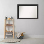 Specchio da parete per bagno nero "Naufragio" senza smusso, 106,7 cm x 76,2 cm - Amanti Art: specchio rettangolare, cornice in polistirene, montaggio a parete