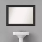 Specchio da parete per bagno nero "Naufragio" senza smusso, 106,7 cm x 76,2 cm - Amanti Art: specchio rettangolare, cornice in polistirene, montaggio a parete
