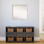 Specchio da parete stretto 71x71 cm non smussato, metallizzato e craquelé - Amanti Art: quadrato moderno, cornice in polistirene