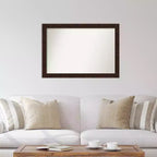 Specchio da parete stretto 40" x 28" senza smusso William Mottled Bronze - Amanti Art