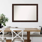 Specchio da parete stretto 40" x 28" senza smusso William Mottled Bronze - Amanti Art