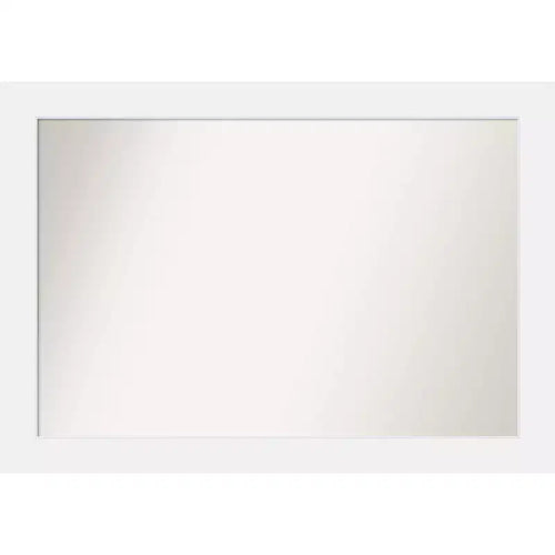 41" x 29" Non-Beveled Corvino White Wood Wall Mirror - Amanti Art: Modern Rectangle, Includes Mounting Hardware