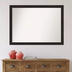 Specchio da parete marrone espresso 42" x 31", rettangolare moderno - Amanti Art: hardware di montaggio incluso