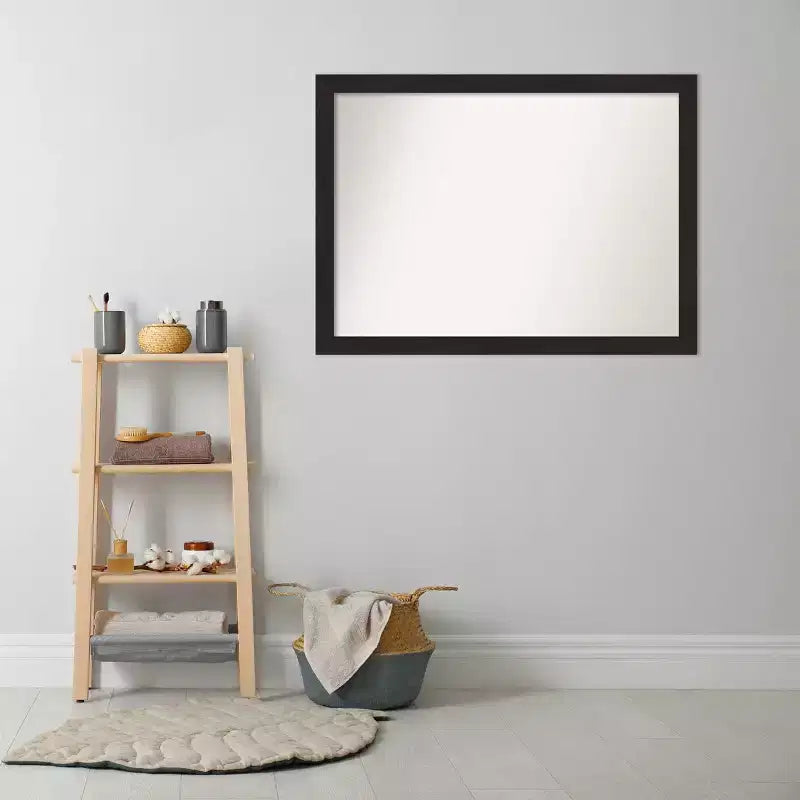 Specchio da parete marrone espresso 42" x 31", rettangolare moderno - Amanti Art: hardware di montaggio incluso