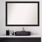 Specchio da parete marrone espresso 42" x 31", rettangolare moderno - Amanti Art: hardware di montaggio incluso
