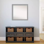 Specchio da parete in nichel spazzolato da 76 x 76 cm senza bordo smussato - Amanti Art: quadrato moderno, cornice in polistirolo