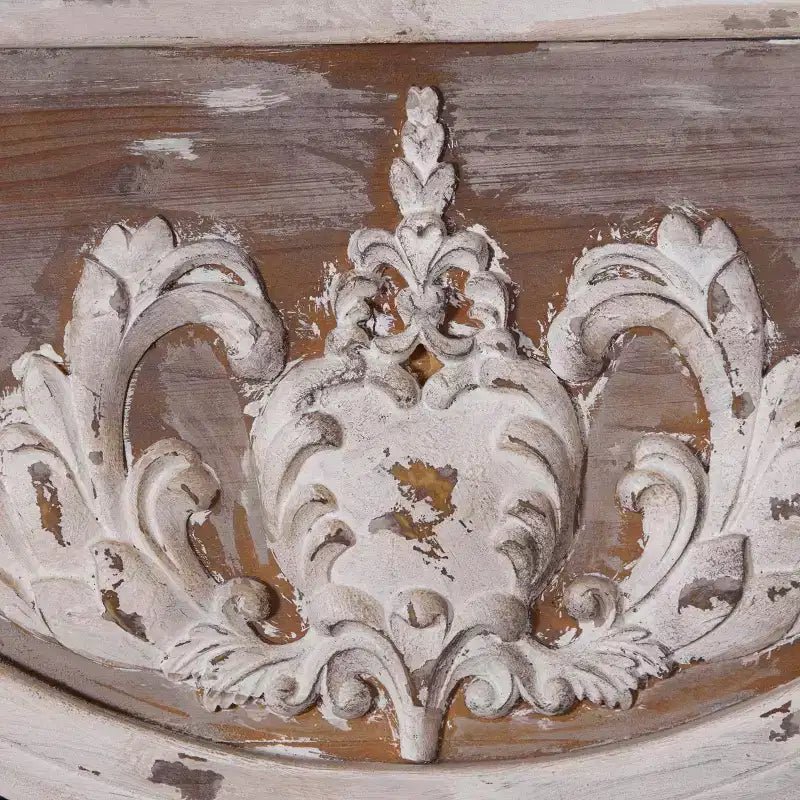 Specchio da parete intagliato floreale in legno Acanto Marrone - Olivia & May