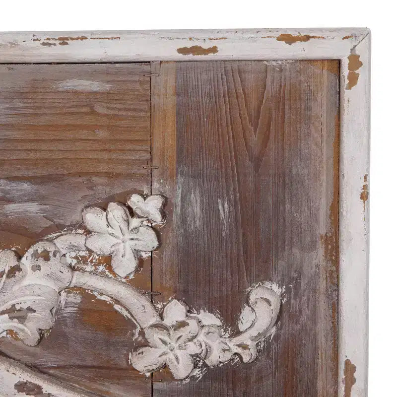 Specchio da parete intagliato floreale in legno Acanto Marrone - Olivia & May