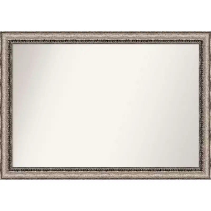 40" x 28" Non-Beveled Lyla Ornate Silver Wall Mirror - Amanti Art: Polystyrene Frame, Included Mounting Hardware