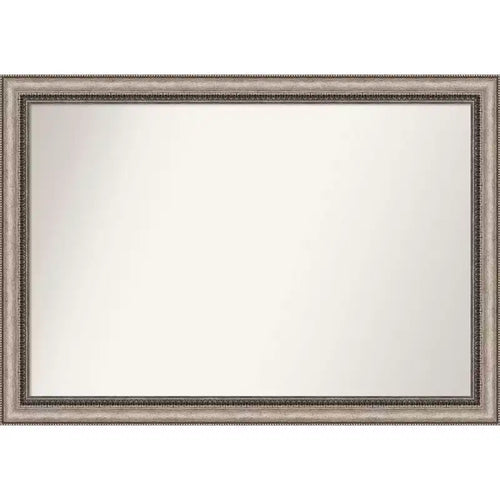 40" x 28" Non-Beveled Lyla Ornate Silver Wall Mirror - Amanti Art: Polystyrene Frame, Included Mounting Hardware