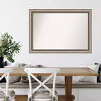 Specchio da parete Lyla ornato in argento, 40" x 28", senza smussatura - Amanti Art: cornice in polistirene, accessori di montaggio inclusi