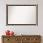 Specchio da parete Lyla ornato in argento, 40" x 28", senza smussatura - Amanti Art: cornice in polistirene, accessori di montaggio inclusi