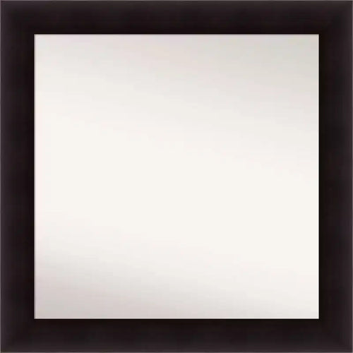 32" x 32" Non-Beveled Portico Espresso Wood Bathroom Wall Mirror - Amanti Art: Modern Square Design, Wall Mount, Includes Hardware