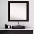Specchio da parete per bagno in legno color Espresso Portico, non smussato, 81 x 81 cm - Amanti Art: design quadrato moderno, montaggio a parete, hardware incluso