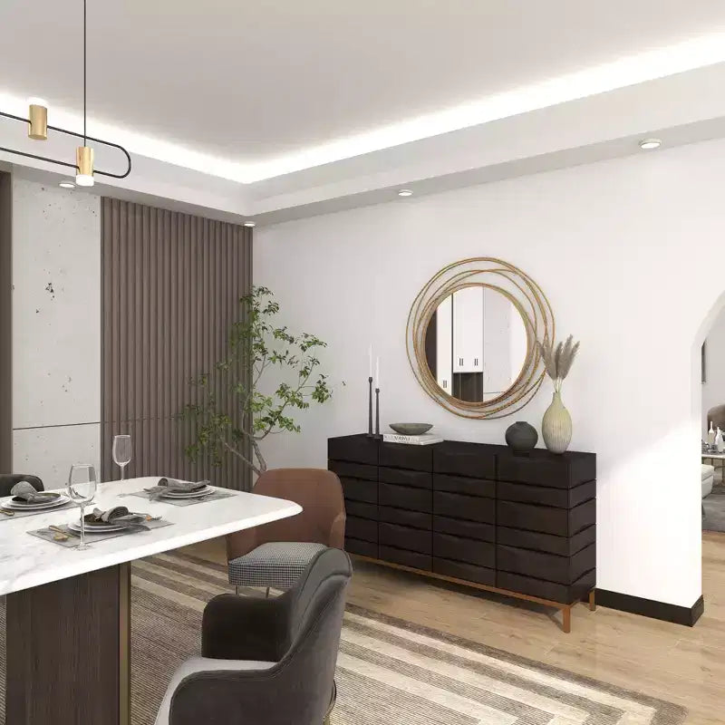 Specchio da parete in metallo con cornice ad anelli sovrapposti oro - Olivia & May: Stile contemporaneo, cornice in ferro, 38.38"