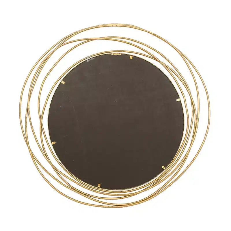 Specchio da parete in metallo con cornice ad anelli sovrapposti oro - Olivia & May: Stile contemporaneo, cornice in ferro, 38.38"