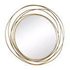 Specchio da parete in metallo con cornice ad anelli sovrapposti oro - Olivia & May: Stile contemporaneo, cornice in ferro, 38.38"