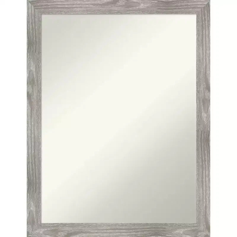 21" x 27" Non-Beveled Dove Square Bathroom Wall Mirror Gray Wash - Amanti Art