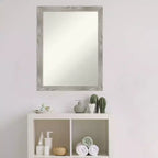 Specchio da bagno da parete quadrato Dove da 21" x 27" senza smussatura grigio lavato - Amanti Art