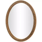 Specchio da parete a scacchi in legno fatto a mano 81x81 cm Marrone - Olivia & May