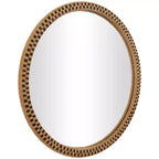 Specchio da parete a scacchi in legno fatto a mano 81x81 cm Marrone - Olivia & May