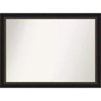 43" x 32" Non-Beveled Trio Oil Rubbed Bronze Bathroom Wall Mirror - Amanti Art: Rectangle, Polystyrene Frame, Wall Mounted