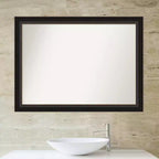 Specchio da parete per bagno Amanti Art Trio, 43" x 32", senza smussatura, finitura bronzo anticato: rettangolare, cornice in polistirene, montato a parete