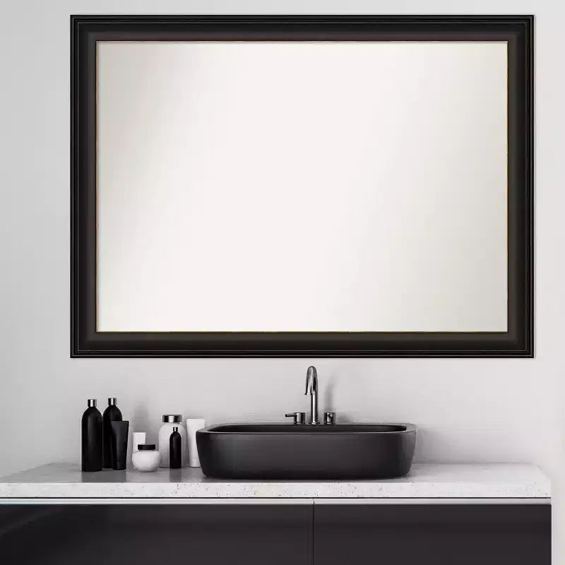 Specchio da parete per bagno Amanti Art Trio, 43" x 32", senza smussatura, finitura bronzo anticato: rettangolare, cornice in polistirene, montato a parete