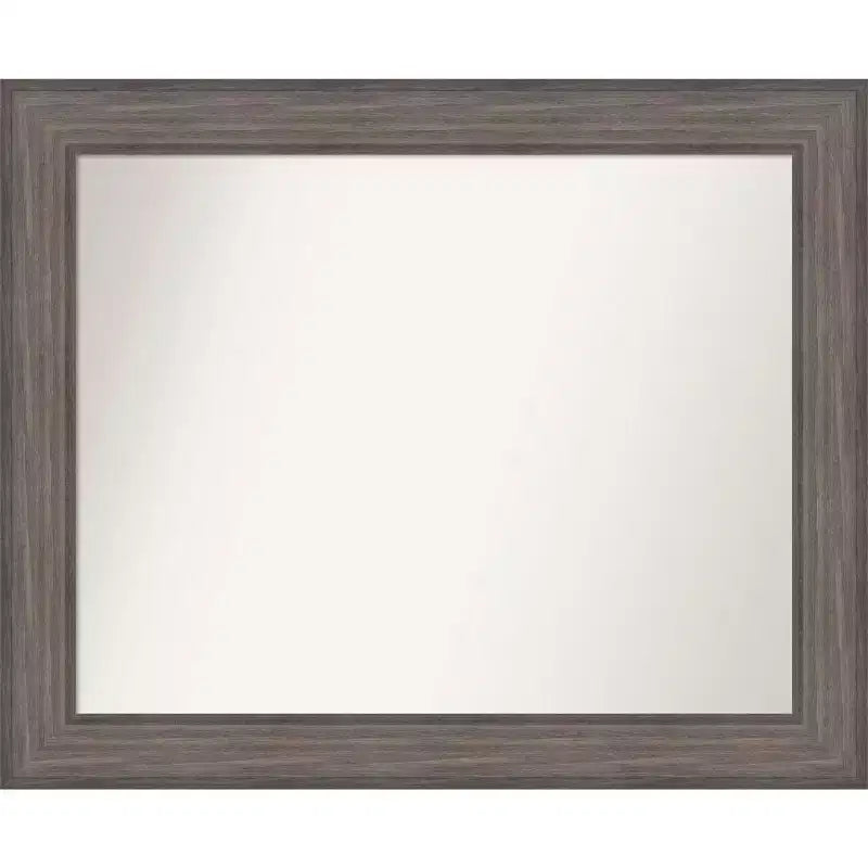 33" x 27" Non-Beveled Country Barn Wood Wall Mirror - Amanti Art