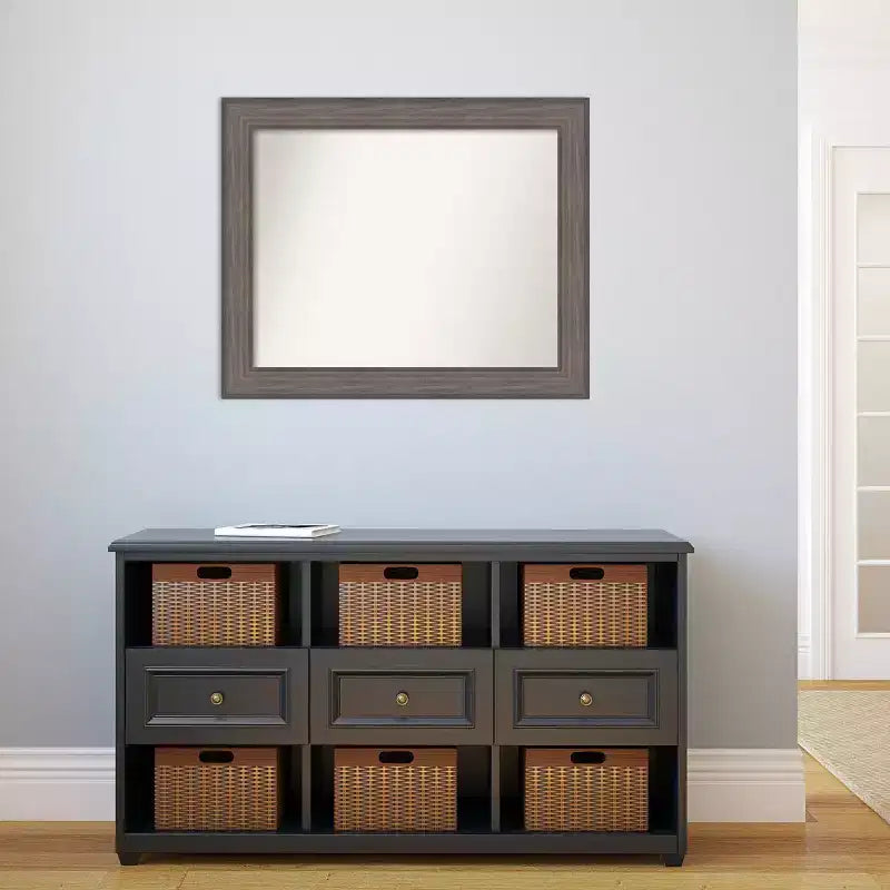 Specchio da parete in legno di fienile Country non smussato 33" x 27" - Amanti Art