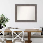 Specchio da parete in legno di fienile Country non smussato 33" x 27" - Amanti Art