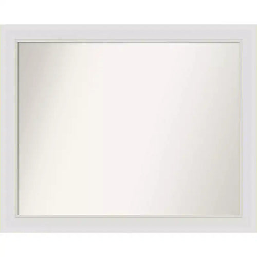 32" x 26" Non-Beveled Flair Soft White Narrow Wall Mirror - Amanti Art: Modern Rectangle, Polystyrene Frame, Included Mounting Hardware
