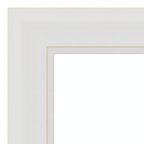 Specchio da parete stretto Flair non smussato 32" x 26" bianco tenue - Amanti Art: Rettangolare moderno, cornice in polistirene, hardware di montaggio incluso