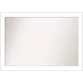 40" x 28" Non-Beveled Wedge White Wall Mirror - Amanti Art