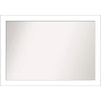 40" x 28" Non-Beveled Wedge White Wall Mirror - Amanti Art