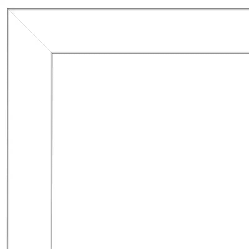 Specchio da parete bianco con cornice a cuneo non smussata 101,6 cm x 71,1 cm - Amanti Art