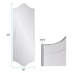 Howard Elliott Specchio da parete a figura intera 60"x20" senza cornice Collezione Whitby: Rettangolare moderno, nessun assemblaggio richiesto, montato su MDF