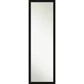 16" x 50" Avon Narrow Framed Full Length On the Door Mirror Black - Amanti Art