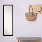 Specchio da porta intero con cornice stretta Avon 40,6 x 127 cm nero - Amanti Art