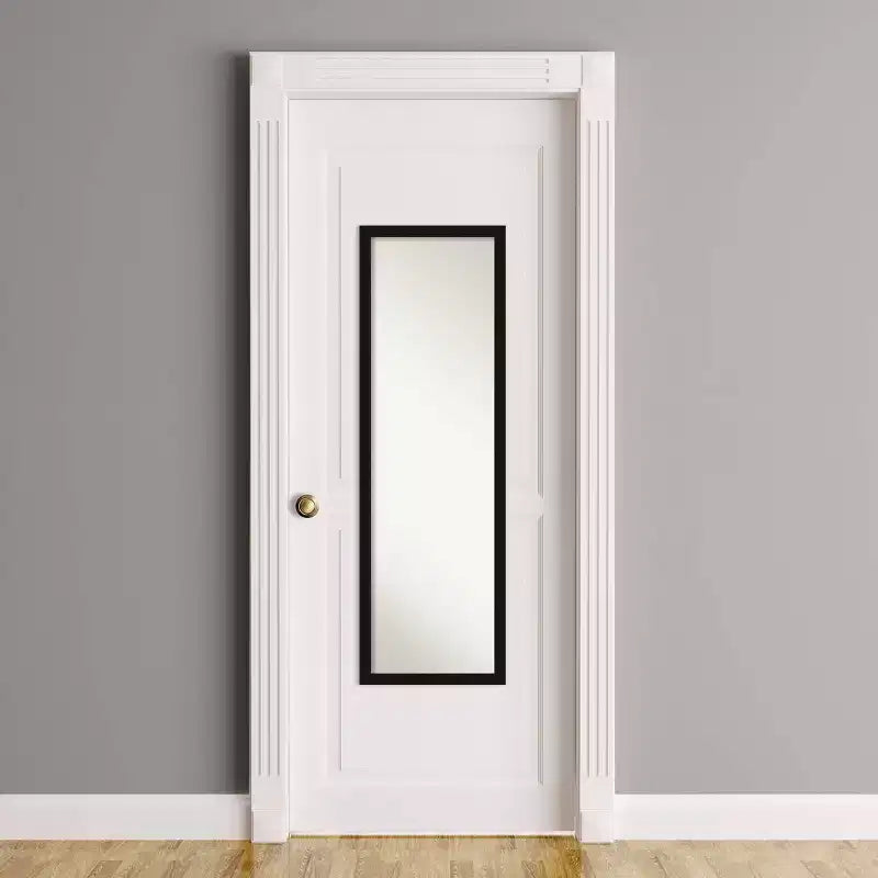 Specchio da porta intero con cornice stretta Avon 40,6 x 127 cm nero - Amanti Art