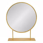 Specchio da parete rotondo Rouen 18" x 22" oro - Kate & Laurel All Things Decor: Autoportante, cornice in metallo, arredamento moderno