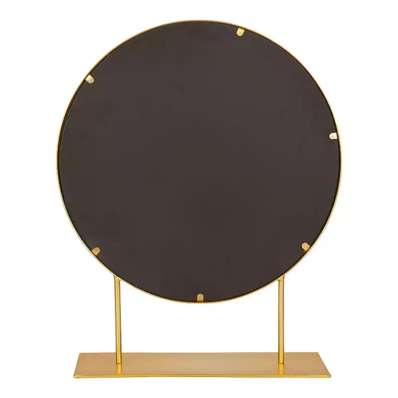 Specchio da parete rotondo Rouen 18" x 22" oro - Kate & Laurel All Things Decor: Autoportante, cornice in metallo, arredamento moderno