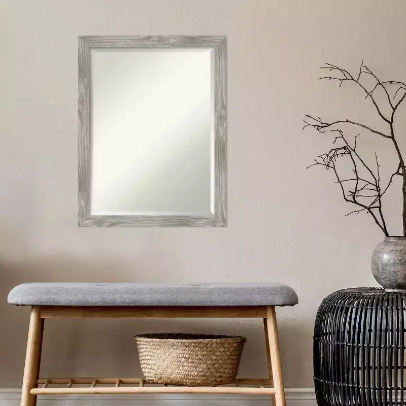 Specchio da Parete Incorniciato Dove Square Graywash 20" x 26" - Amanti Art