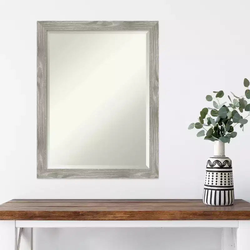 Specchio da Parete Incorniciato Dove Square Graywash 20" x 26" - Amanti Art