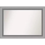 42" x 30" Non-Beveled Peak Polished Nickel Wall Mirror - Amanti Art: Includes Mounting Hardware, Modern Style